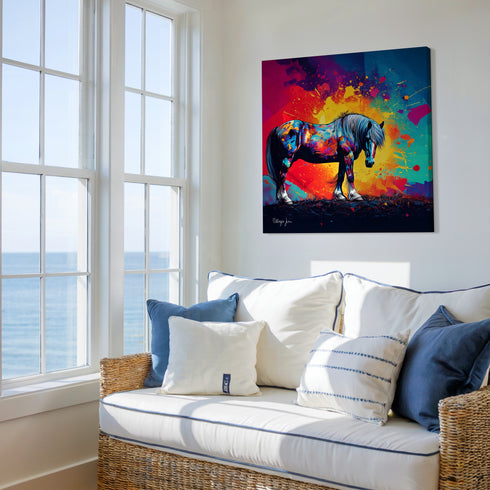 The Horse and the Pink Dawn Art Canvas